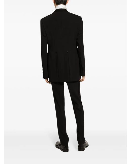 Dolce & Gabbana Black Tailored Virgin Wool-Silk Suit for men