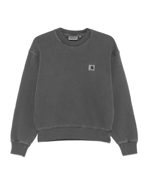 Carhartt Gray Square-Logo Cotton Sweatshirt