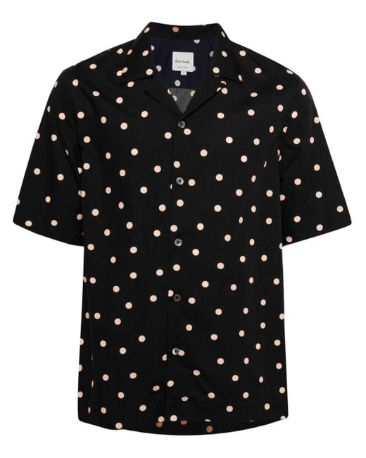 Paul Smith Black Polka Dot-print Cotton Shirt for men