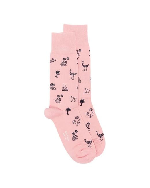 Paul Smith Pink Ostrich Socks for men