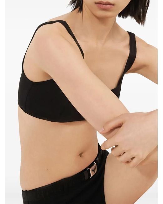 Prada Black Interlock Fabric Bikini Bottom