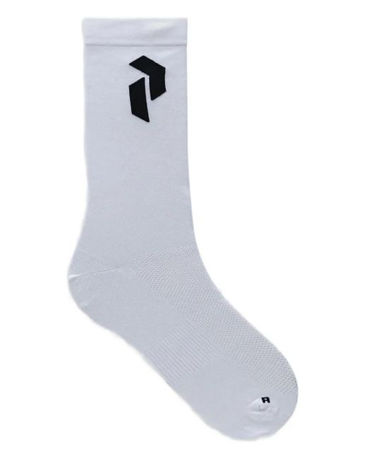 Peak Performance White Logo-Intarsia Socks
