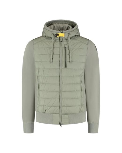Parajumpers Green Logo-Patch Padded Jacket for men