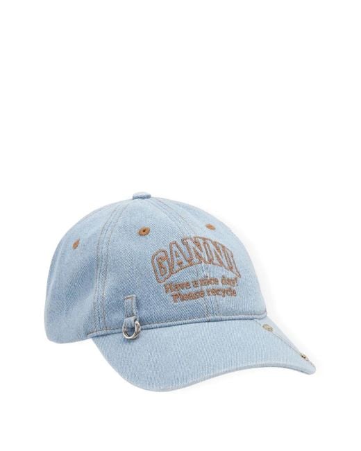 Ganni Blue Denim Baseball Hat