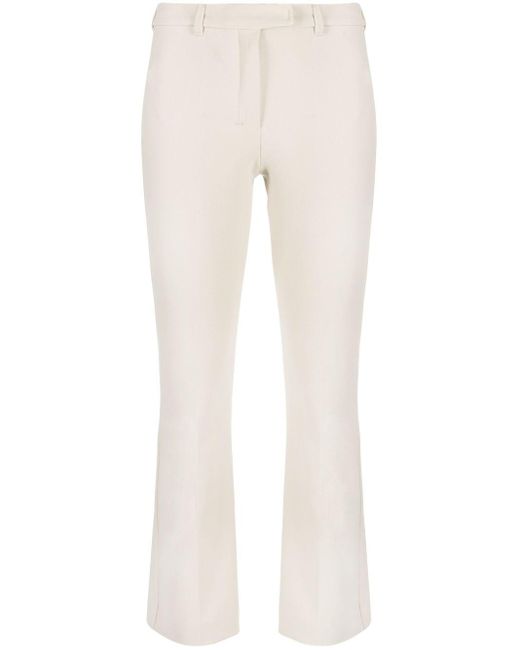 Max Mara Mid-rise Cropped Trousers in het Natural