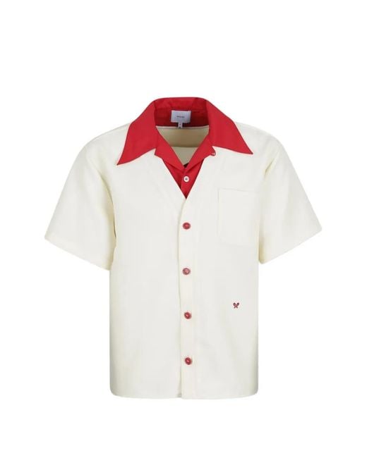 Rhude White Pocket Embroidered Shirt for men