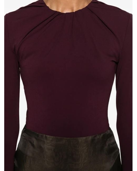Viktor & Rolf Purple Draped-Neckline Bodysuit