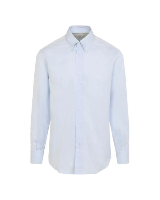 Camicia Button-Down di Brunello Cucinelli in Blue da Uomo
