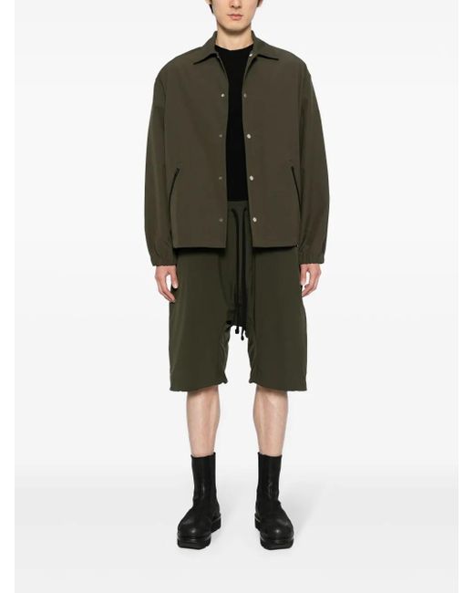 Thom Krom Green Drawstring Drop-Crotch Shorts for men