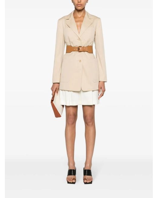 Max Mara Natural Notched-Lapels Single-Breasted Blazer