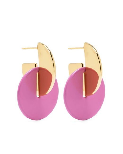 Maje Pink Interlock Drop Earrings