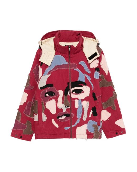 Kidsuper Red Zip-Up Hooded Jacket for men