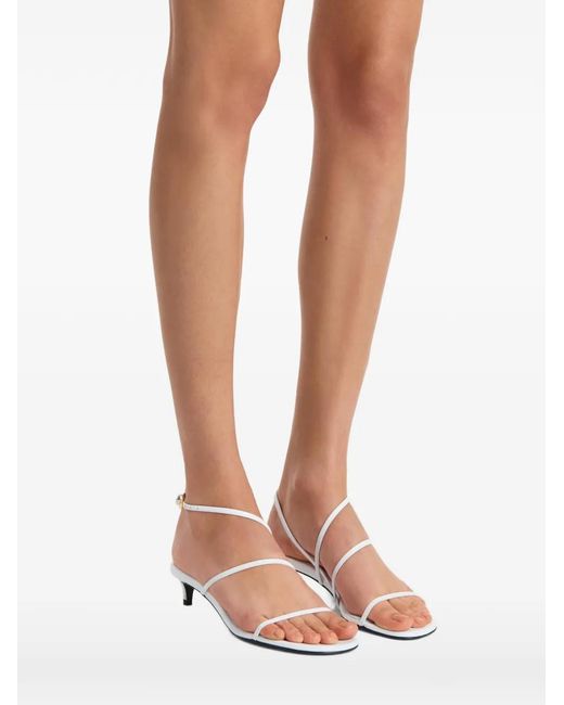 Khaite White Open-Toe Low-Heel Sandals