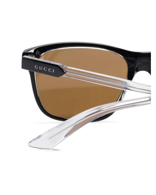 Gucci White Square-Frame Sunglasses