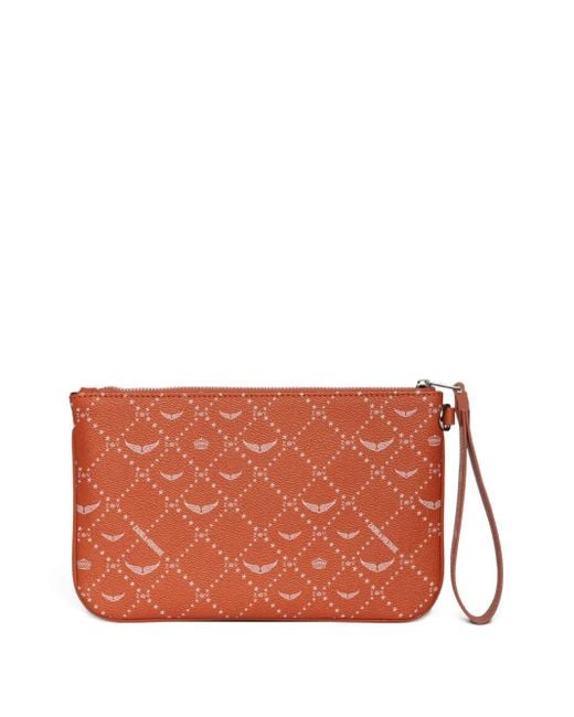 Zadig & Voltaire Orange Monogram Clutch