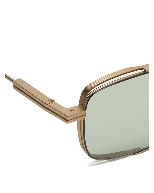 Zegna Metallic Rectangle-Frame Sunglasses