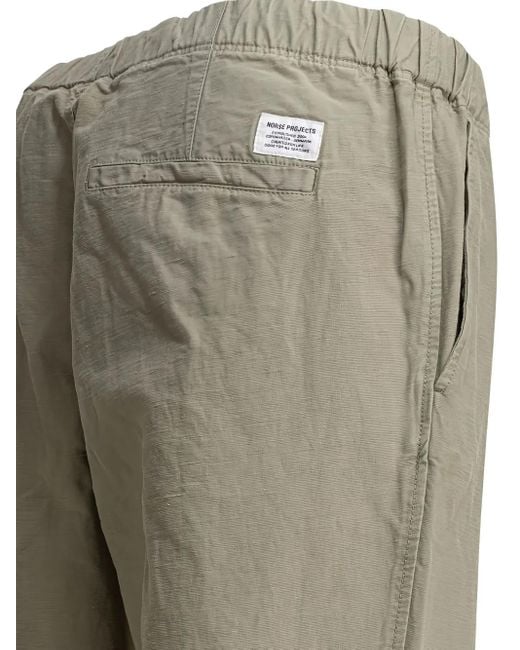 Norse Projects Gray Cotton-Blend Straight-Leg Trousers for men