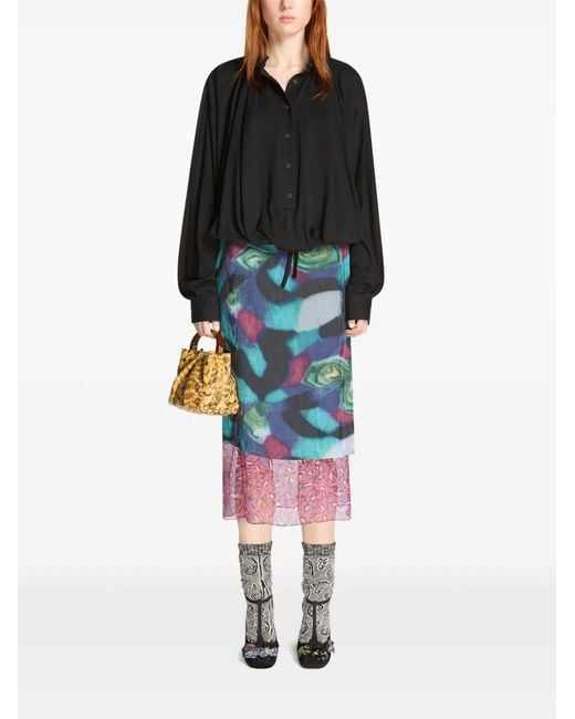 Dries Van Noten Black Embroidered Wedge Pumps