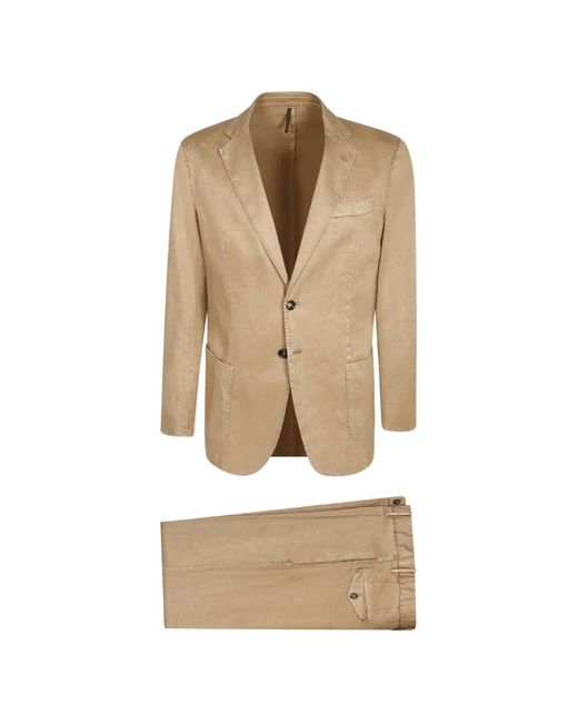 Dell'Oglio Natural Single-Breasted Notched-Lapels Suit for men