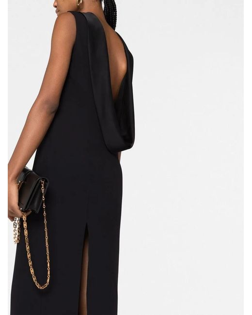 Versace Black Draped Open-Back Dress