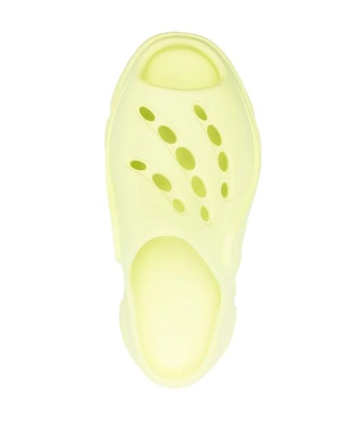 Adidas Yellow Logo-Embossed Perforated Clogs