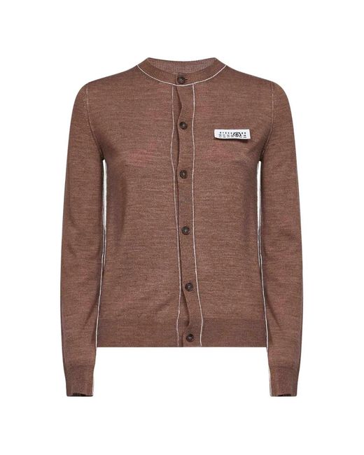 MM6 by Maison Margiela Brown Button-Front Cardigan