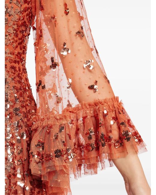 Robe Orné De Sequins Needle & Thread en coloris Red