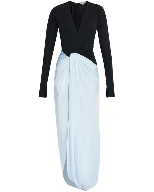 Victoria Beckham Blue Knot-Detail Jersey Gown