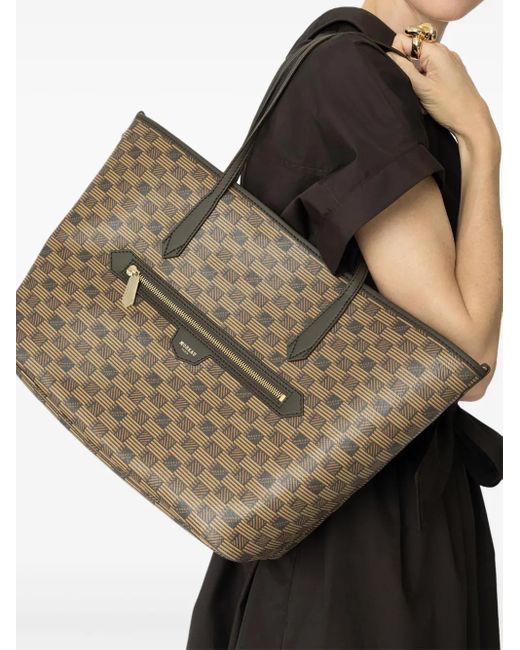 Moreau White Medium Monaco Geometric-Pattern Shoulder Bag