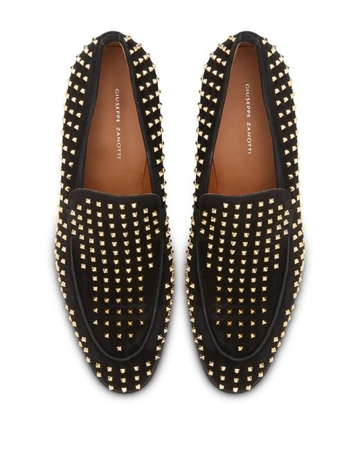 Giuseppe Zanotti Black Studded Loafers for men