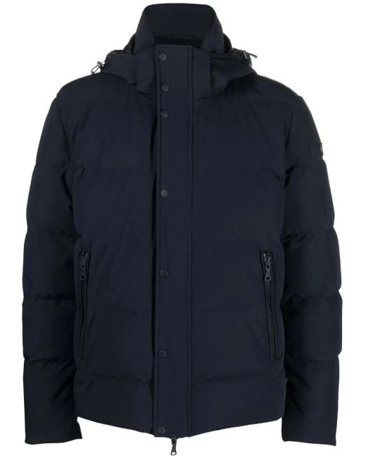 Paul & Shark Blue Padded Hooded Jacket for men