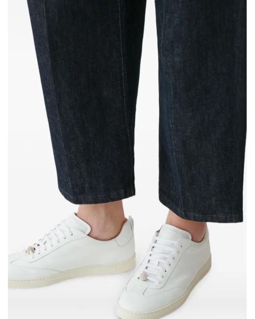 Fabiana Filippi White Baskets En Cuir Grainé À Ornements De Perles