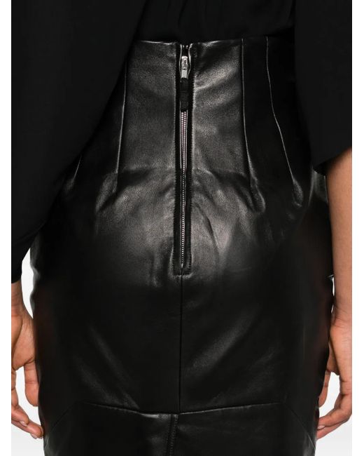 Rick Owens レザーマキシスカート Gray