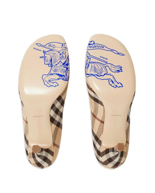 Pumps A Quadri 85Mm di Burberry in Natural