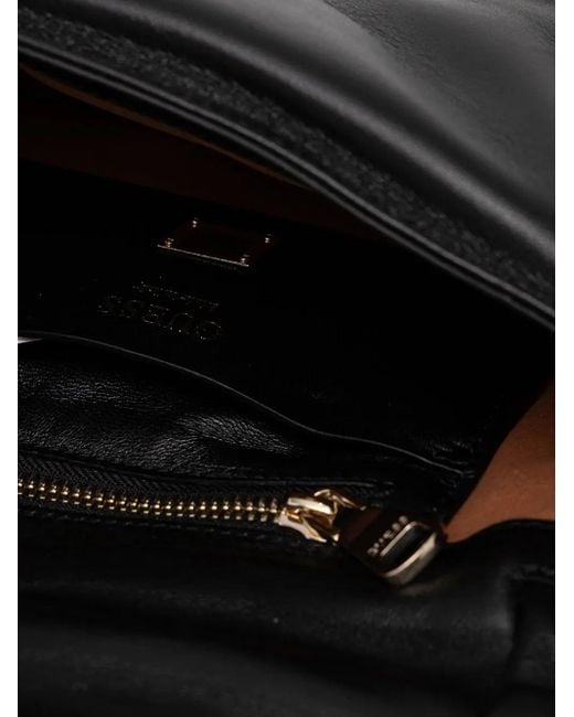 Guess Black Alizee Flap-Detail Shoulder Bag
