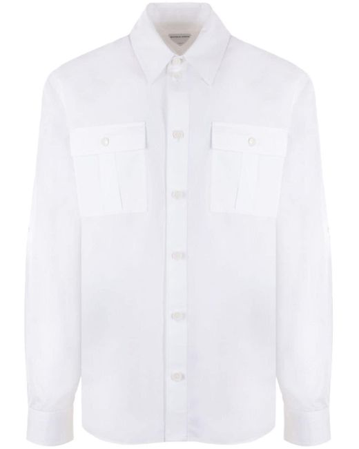 Bottega Veneta White Long-sleeve Cotton Shirt for men