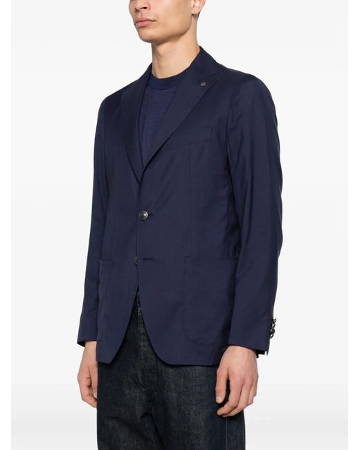 Tagliatore Blue Button-Fastening Two-Pocket Jacket for men