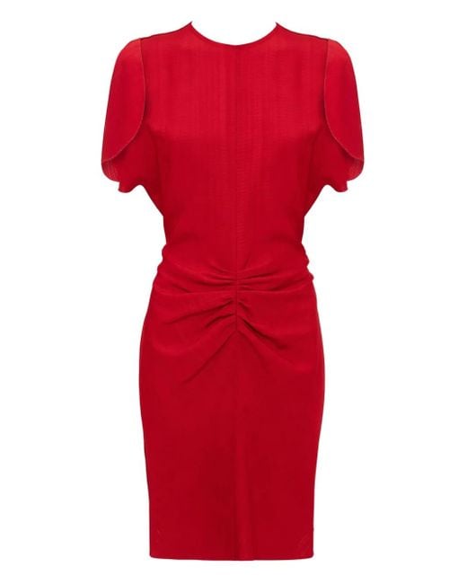 Victoria Beckham Gathered Puff-Sleeve Mini Dress