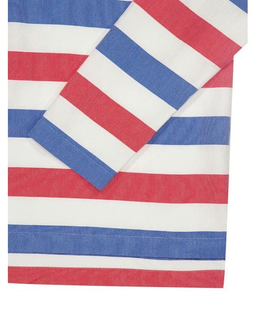 Marrakshi Life White The Rugby Striped Shirt