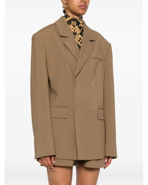 Nanushka Natural Double-Breasted Blazer