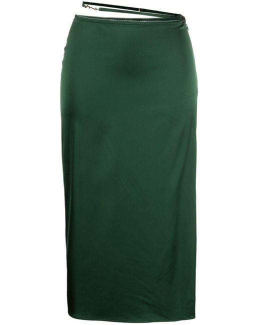 Jacquemus Green Stretch Satin Skirt