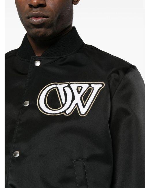 Veste bomber à logo appliqué Off-White c/o Virgil Abloh pour homme en coloris Black