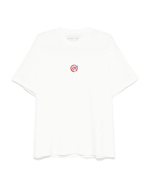 ALBERTO BRESCI White Embroidered T-Shirt for men