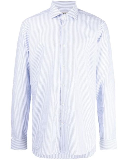 Corneliani White Striped Cotton Shirt for men