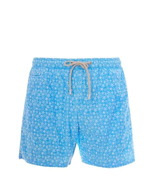 Mc2 Saint Barth Blue Comfort Light Water Star Swim Shorts for men