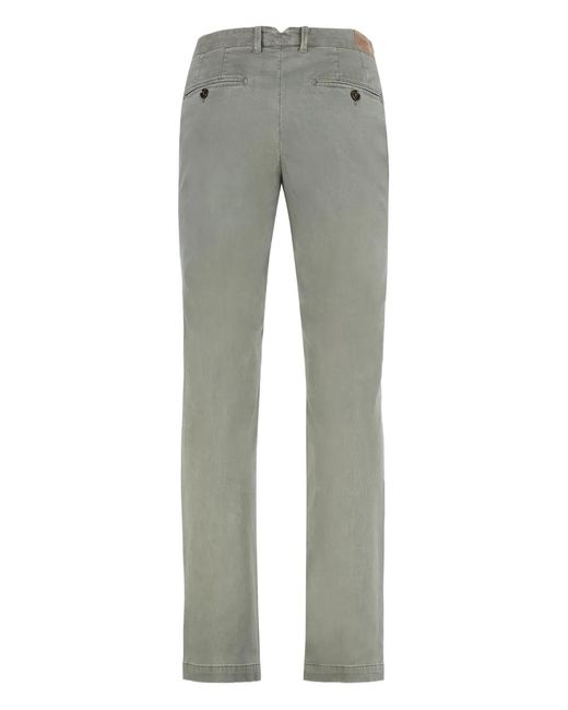 Moorer Gray Button-Fly Trousers for men