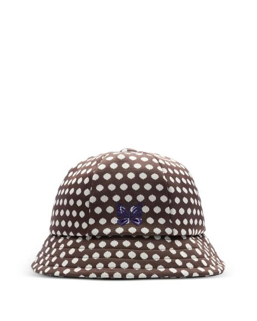 Needles White Polka-Dot Bucket Hat for men