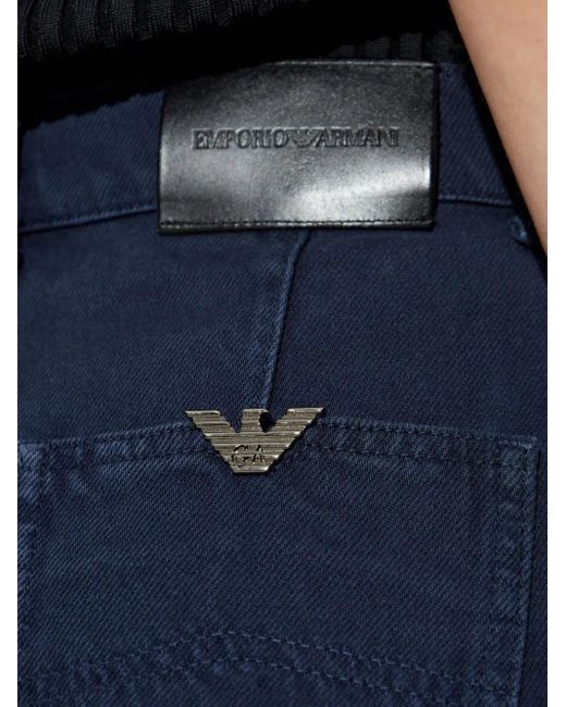 Emporio Armani Blue Logo-Plaque Jeans