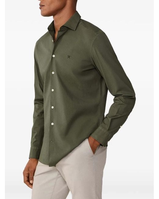 Hackett Green Kent Cutaway-Collar Tailored-Fit Shirt for men
