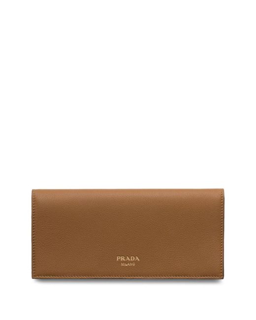 Prada Brown Leather Envelope Wallet